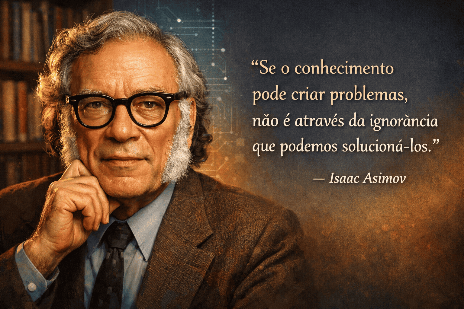 Se o conhecimento pode criar problemas, não é através da ignorância que podemos solucioná-los. Isaac Asimov